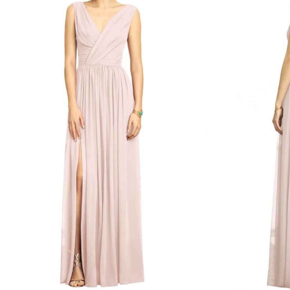 Surplice Ruched Chiffon Gown